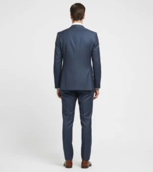 Shop The Eastford Polyester Check Navy Blue Suit