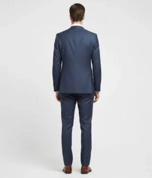 Shop The Suit Heritage Men's Checked Navy Blue Regular Fit 3 Piece Suit