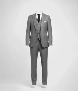Suit Heritage Men's Check Grey Slim Fit 3 Piece Suit Front