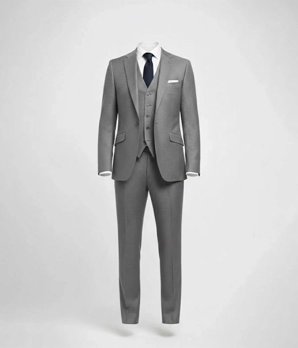 Suit Heritage Men's Check Grey Slim Fit 3 Piece Suit Front