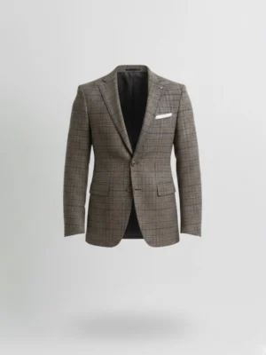 SuitsHeritage Men’s Check Brown Regular Fit Blazer