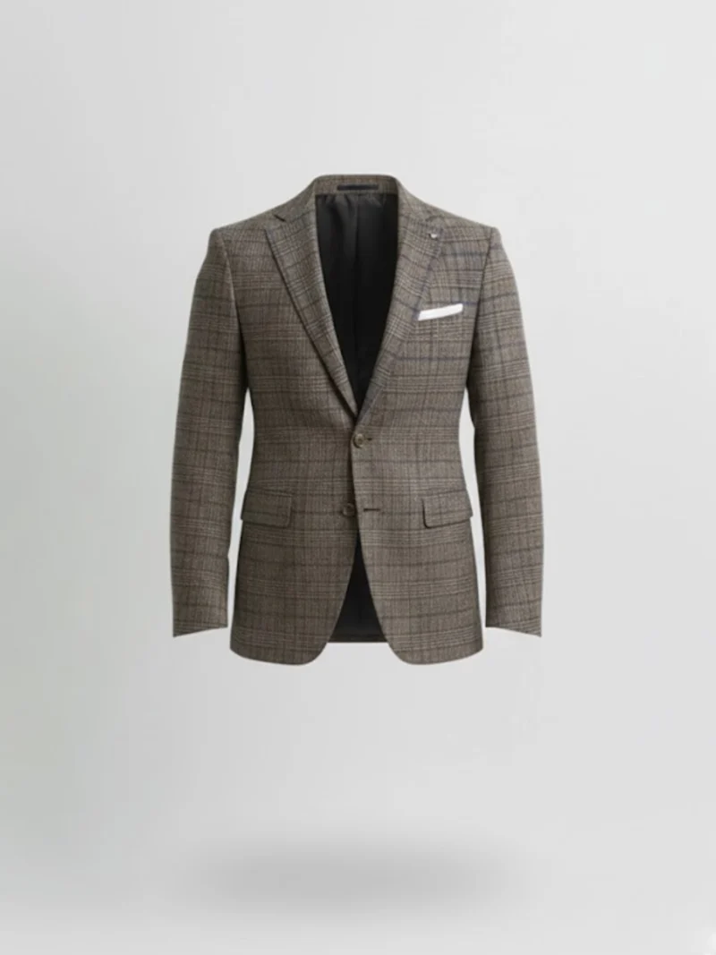 SuitsHeritage Men’s Check Brown Regular Fit Blazer