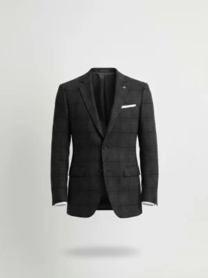 SuitsHeritage Men’s Check Charcoal Regular Fit Blazer Main