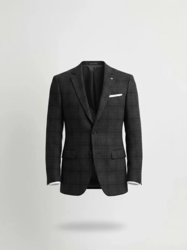 SuitsHeritage Men’s Check Charcoal Regular Fit Blazer Main