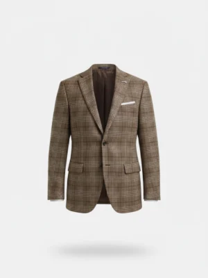SuitsHeritage Men’s Check Light Brown Regular Fit Blazer Main