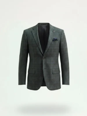 SuitsHeritage Men’s Plaid Grey Relaxed Fit Blazer Main