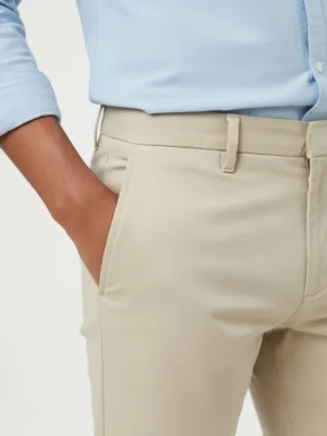 SuitsHeritage Men’s Plain Light Beige Slim Fit Pant2