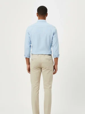 SuitsHeritage Men’s Plain Light Beige Slim Fit Pant3