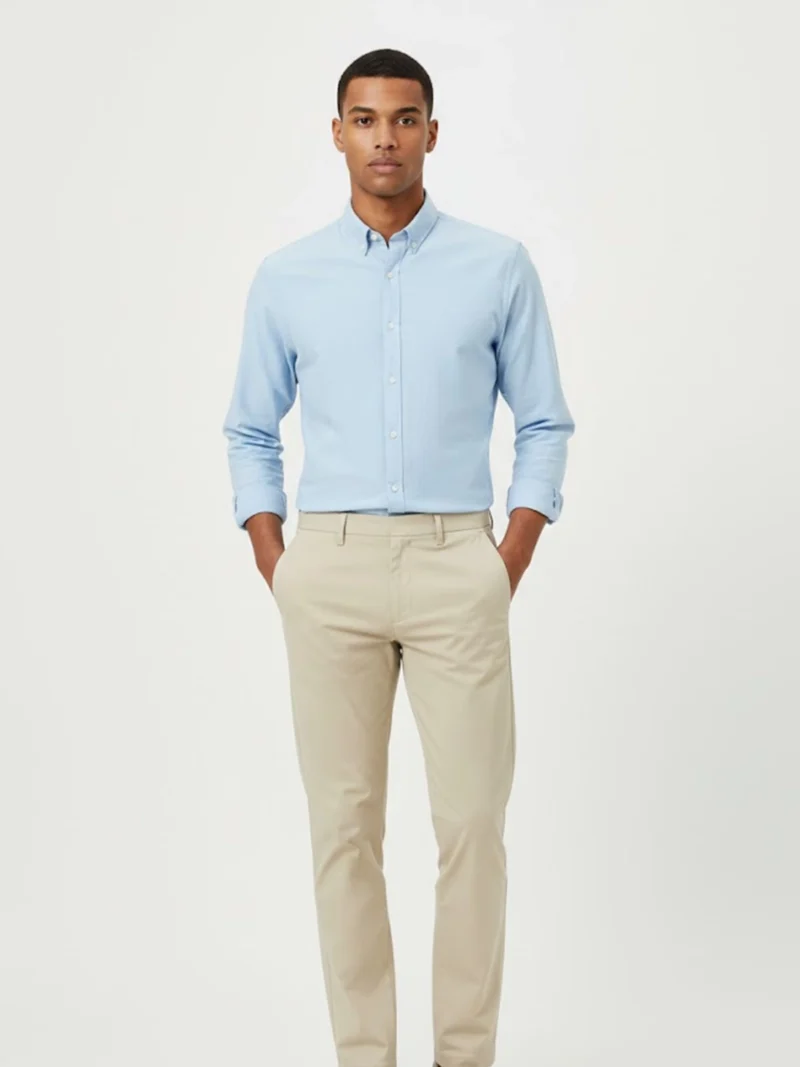 SuitsHeritage Men’s Plain Light Beige Slim Fit Pant4