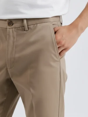 SuitsHeritage Men’s Solid Beige Regular Fit Pant2