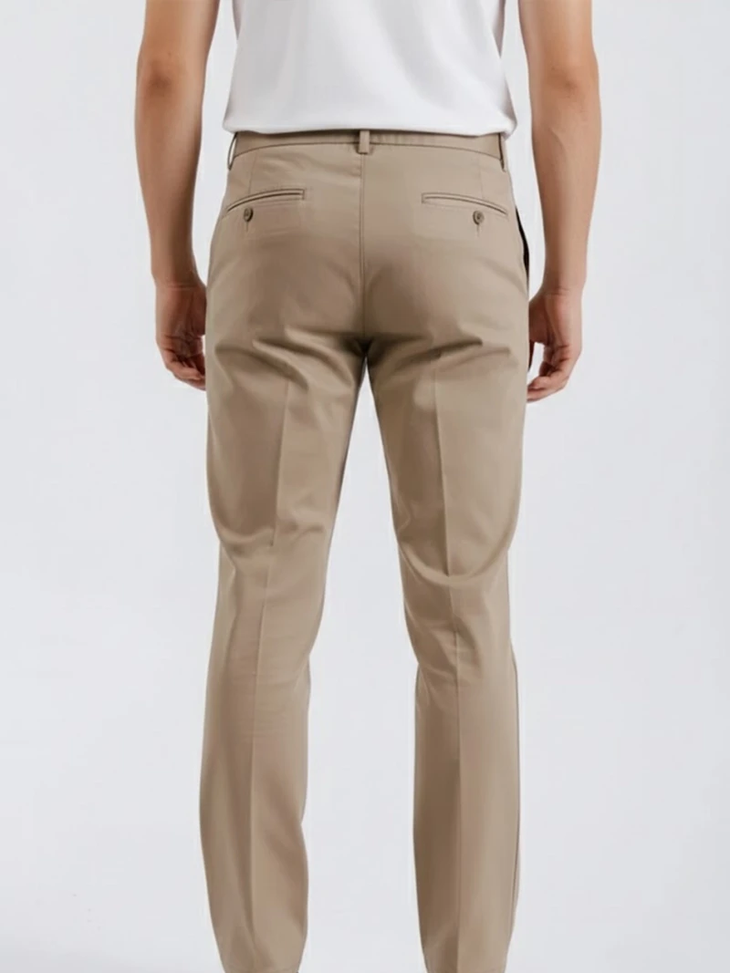Shop The SuitsHeritage Men’s Solid Beige Regular Fit Pant3