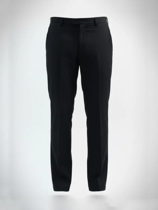 SuitsHeritage Men’s Solid Black Relaxed Fit Pant Main