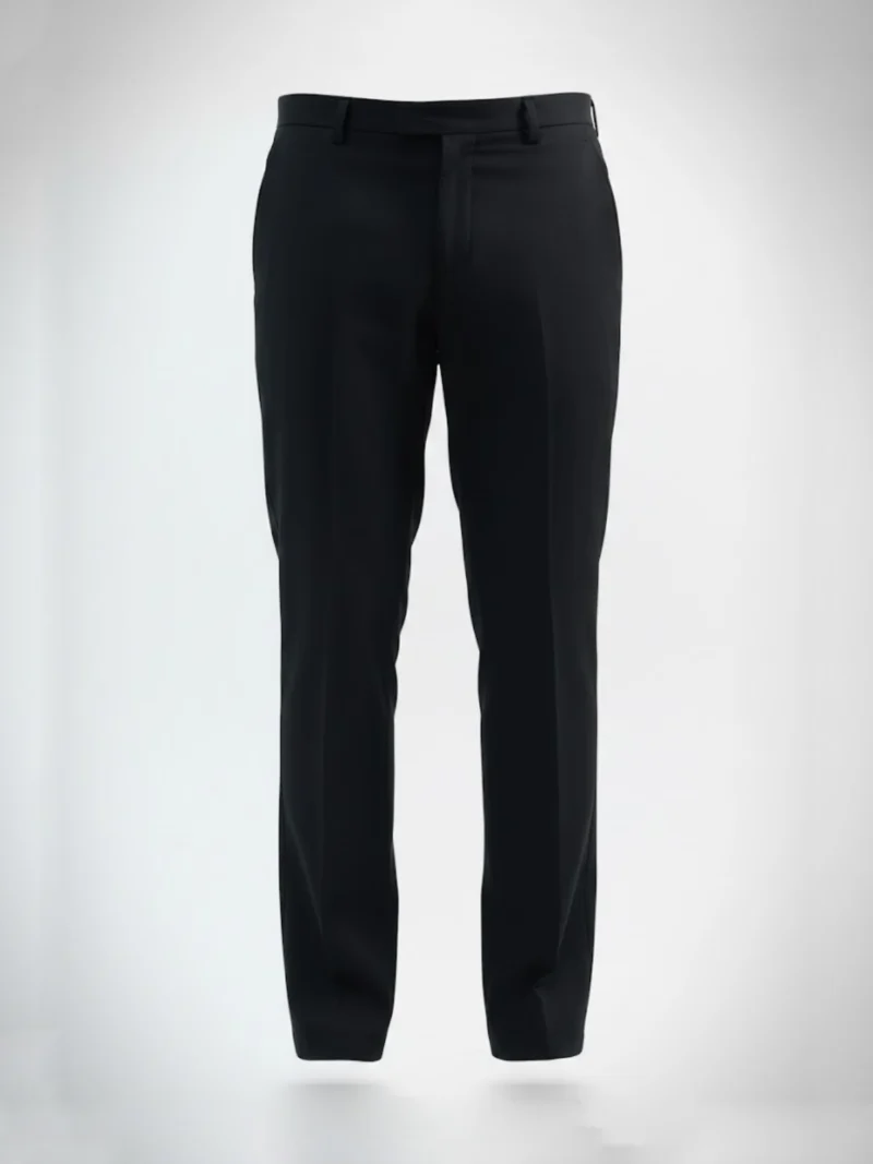 SuitsHeritage Men’s Solid Black Relaxed Fit Pant Main