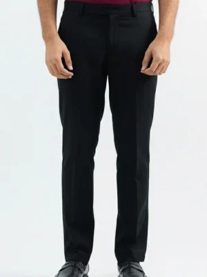 SuitsHeritage Men’s Solid Black Relaxed Fit Pant4