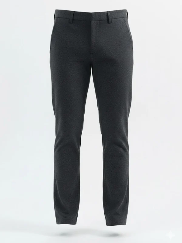 SuitsHeritage Men’s Solid Black Slim Fit Chino Pant Main