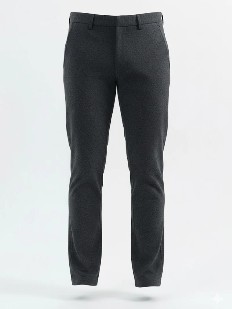 SuitsHeritage Men’s Solid Black Slim Fit Chino Pant Main