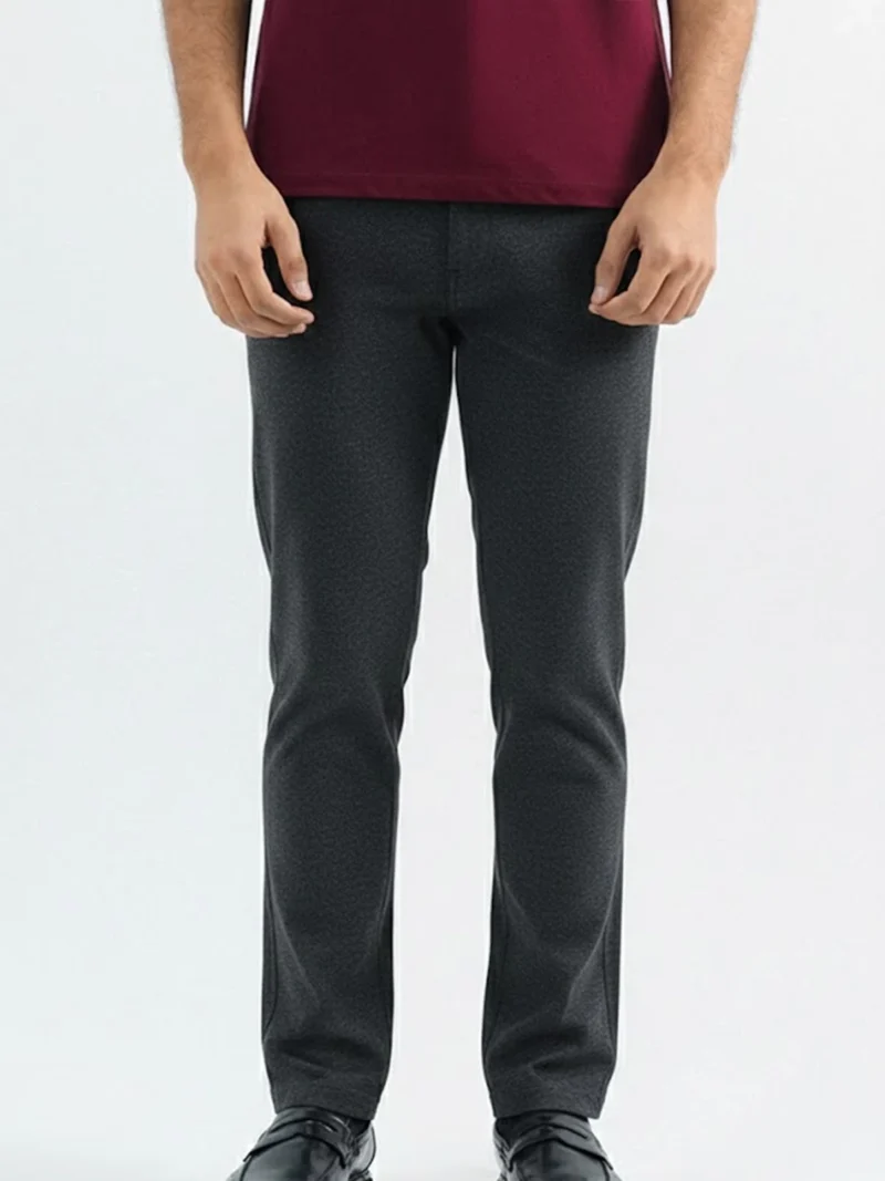 SuitsHeritage Men’s Solid Black Slim Fit Chino Pant3