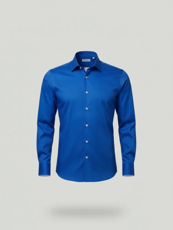 SuitsHeritage Men’s Solid Blue Formal Shirt