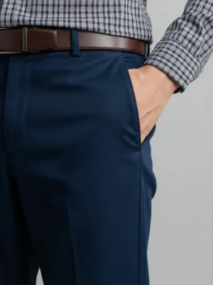 SuitsHeritage Men’s Solid Blue Regular Fit Pant 2