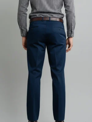 SuitsHeritage Men’s Solid Blue Regular Fit Pant 4