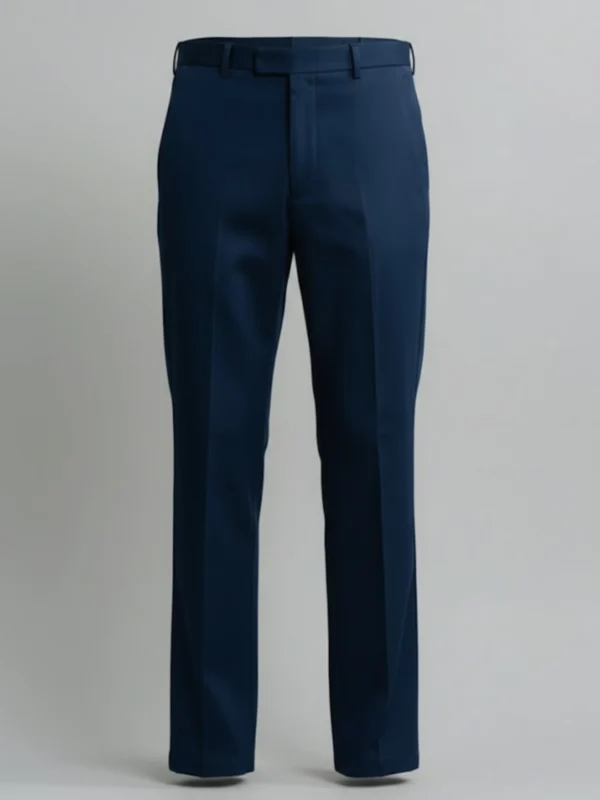 SuitsHeritage Men’s Solid Blue Regular Fit Pant Main