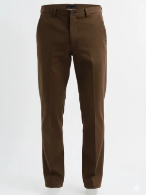 SuitsHeritage Men’s Solid Brown Relaxed Fit Pant Main