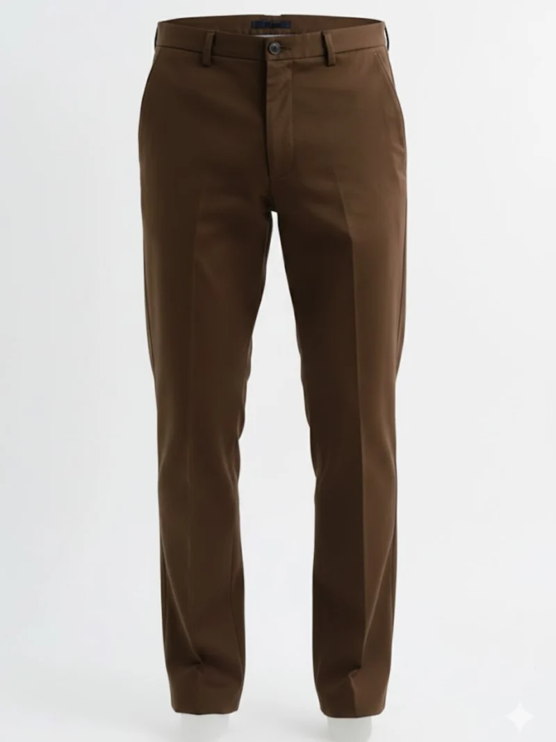 SuitsHeritage Men’s Solid Brown Relaxed Fit Pant Main
