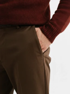 SuitsHeritage Men’s Solid Brown Relaxed Fit Pant1