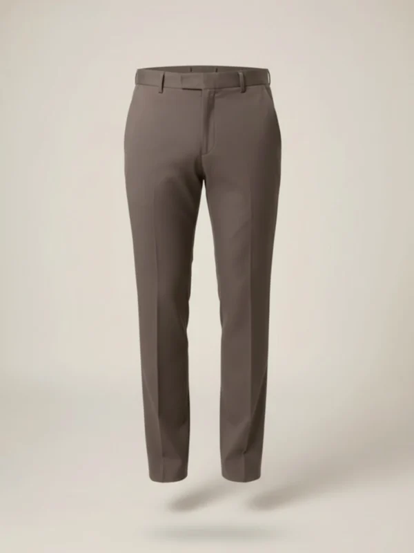 SuitsHeritage Men’s Solid Brown Slim Fit Pant Main