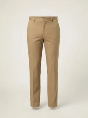 SuitsHeritage Men’s Solid Camel Regular Fit Pant