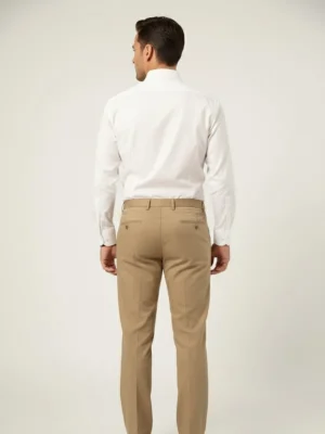 SuitsHeritage Men’s Solid Camel Regular Fit Pant3