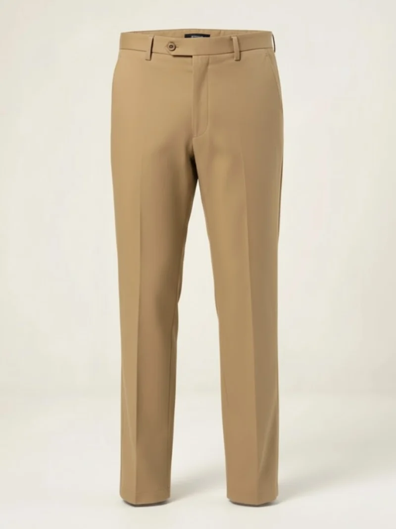 SuitsHeritage Men’s Solid Camel Slim Fit Pant Main