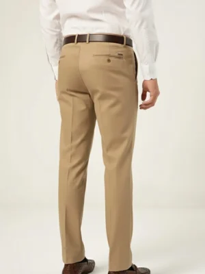 SuitsHeritage Men’s Solid Camel Slim Fit Pant1