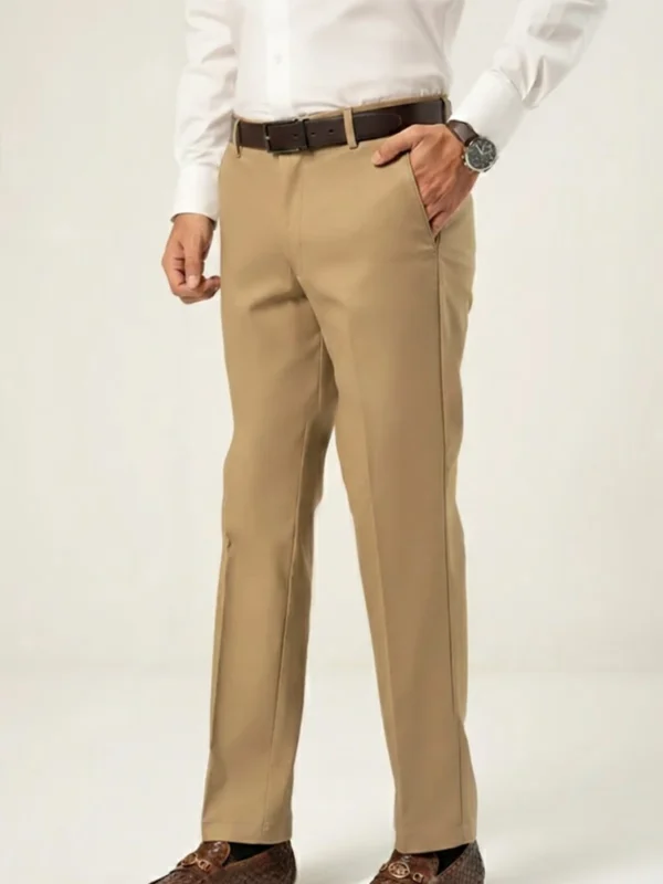 SuitsHeritage Men’s Solid Camel Slim Fit Pant3
