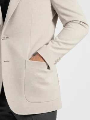 SuitsHeritage Men’s Solid Cream Linen Blazer Pocket