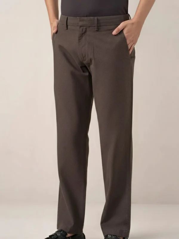 SuitsHeritage Men’s Solid Dark Brown Regular Fit Pant 1
