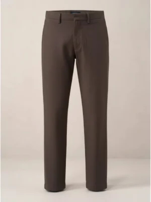 SuitsHeritage Men’s Solid Dark Brown Regular Fit Pant Main