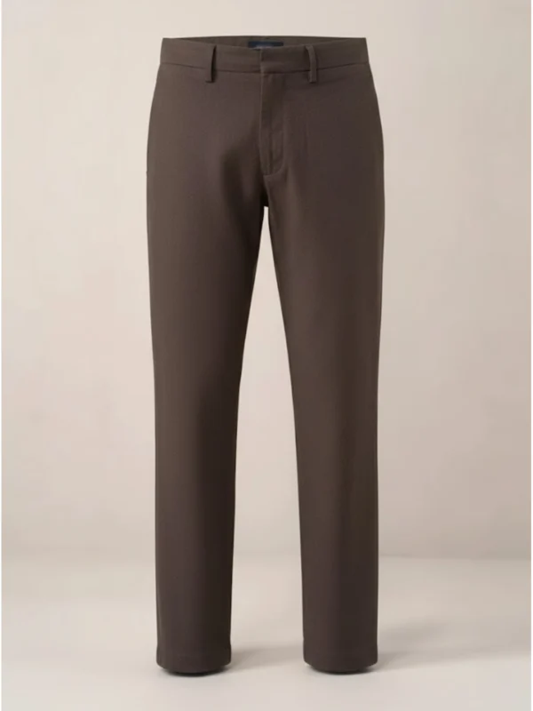 SuitsHeritage Men’s Solid Dark Brown Regular Fit Pant Main