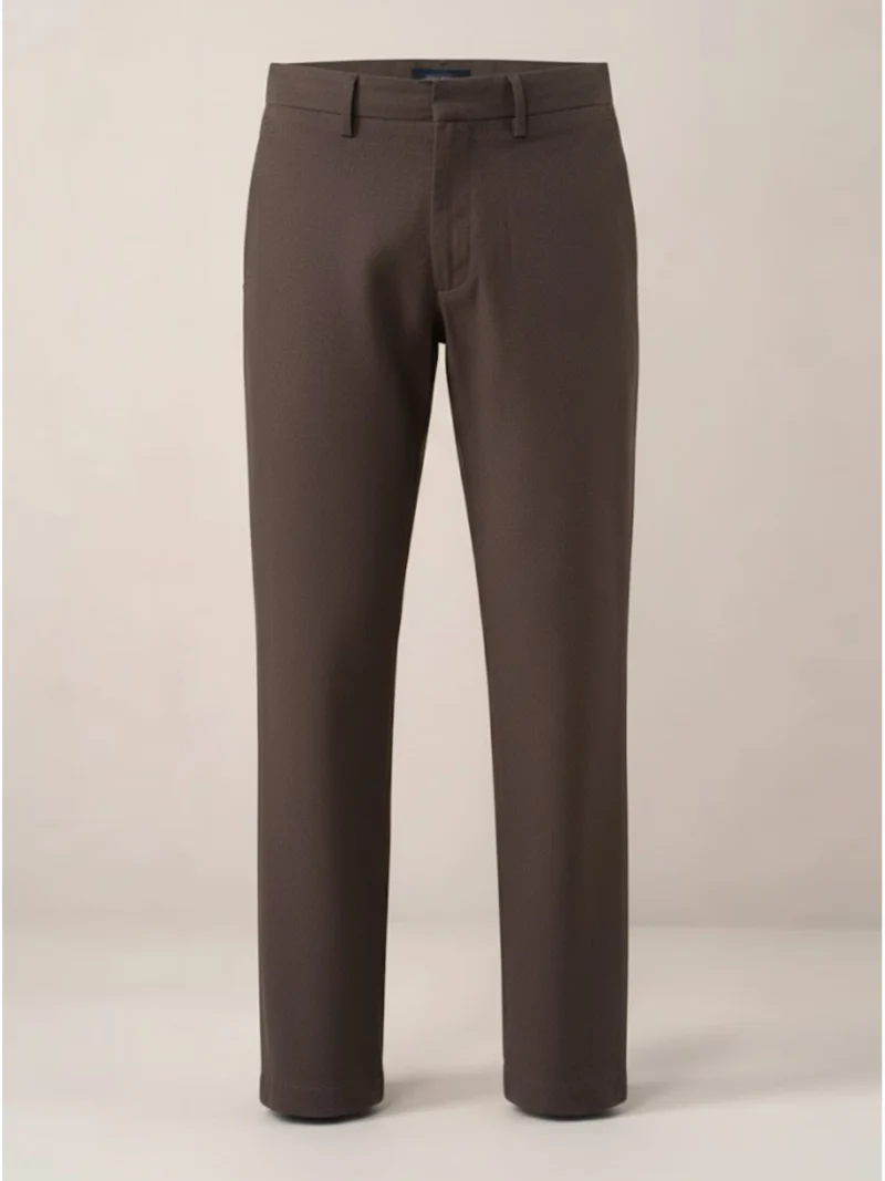 SuitsHeritage Men’s Solid Dark Brown Regular Fit Pant Main