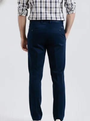 SuitsHeritage Men’s Solid Dark Navy Relaxed Fit Pant 2