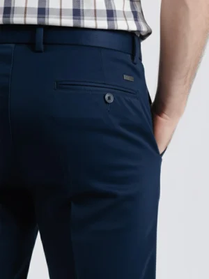 SuitsHeritage Men’s Solid Dark Navy Relaxed Fit Pant 4
