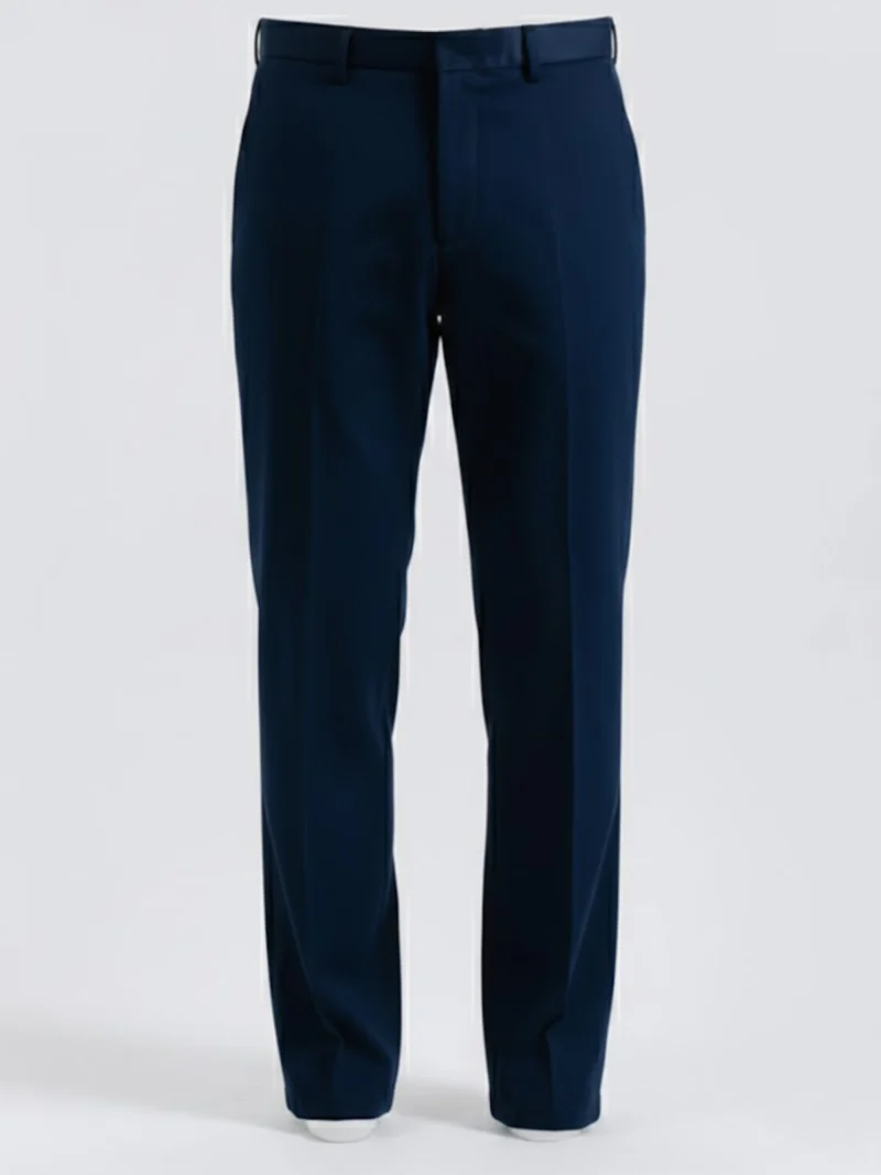 SuitsHeritage Men’s Solid Dark Navy Relaxed Fit Pant Main