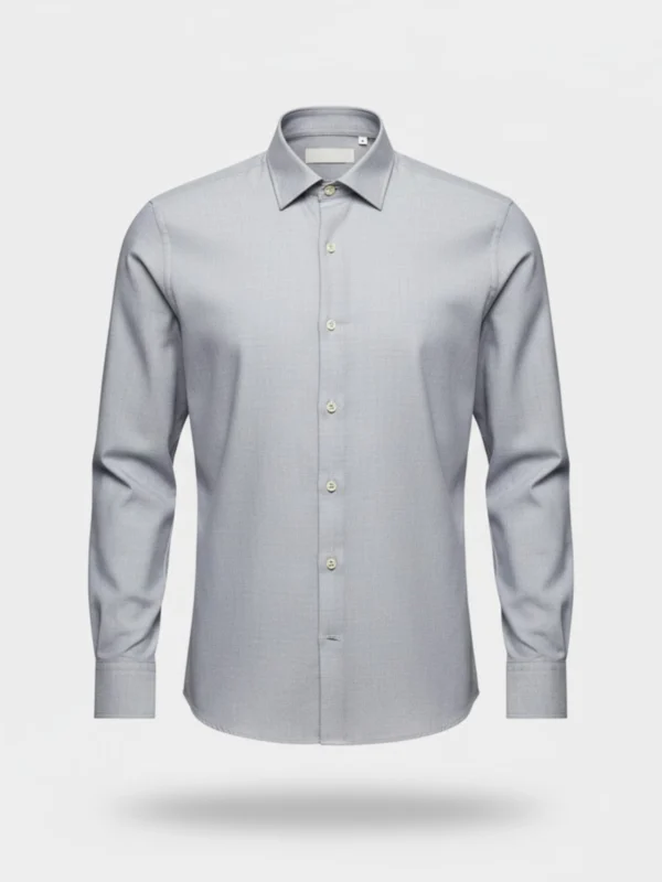 SuitsHeritage Men’s Solid Grey Formal Shirt Main