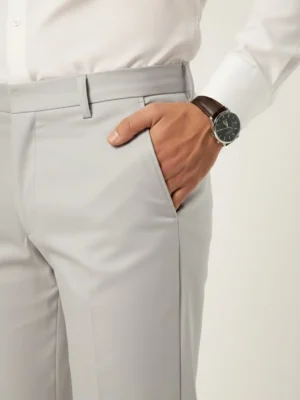 SuitsHeritage Men’s Solid Grey Regular Fit Pant2