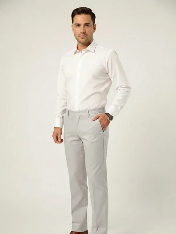 SuitsHeritage Men’s Solid Grey Regular Fit Pant4