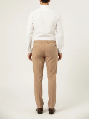 SuitsHeritage Men’s Solid Light Beige Slim Fit Pant2