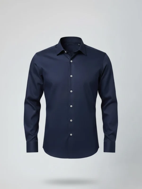 SuitsHeritage Men’s Solid Navy Formal Shirt