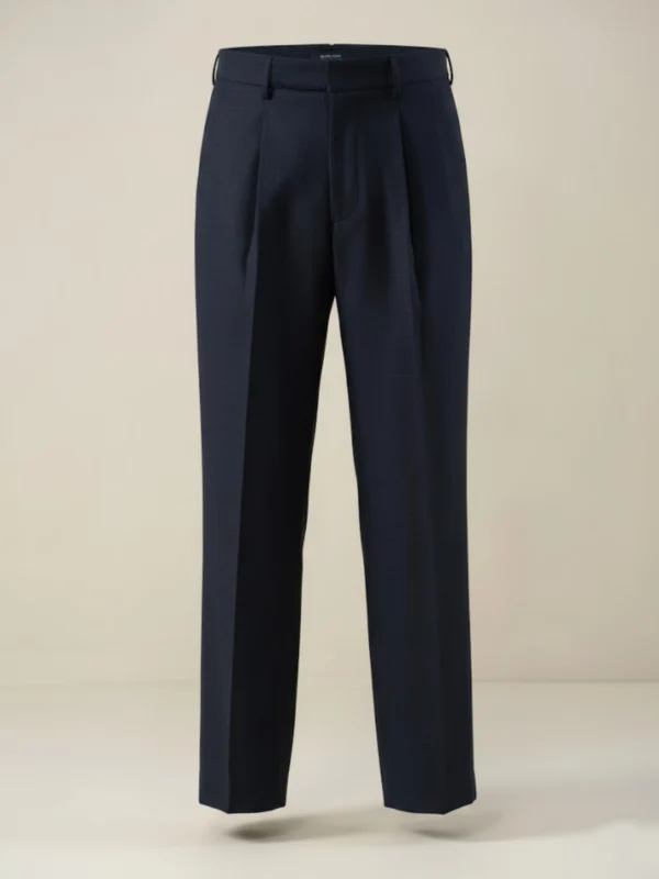 SuitsHeritage Men’s Solid Navy Regular Fit Pant