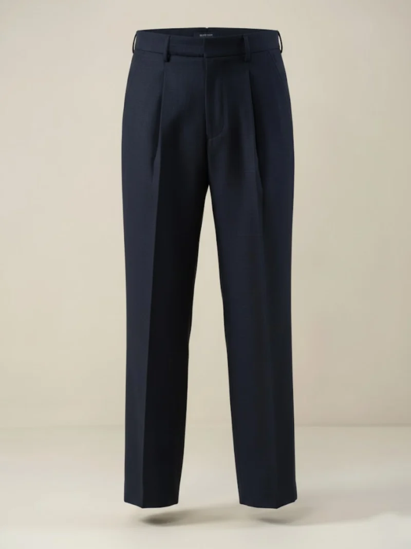 SuitsHeritage Men’s Solid Navy Regular Fit Pant