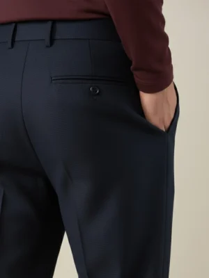 SuitsHeritage Men’s Solid Navy Regular Fit Pant4